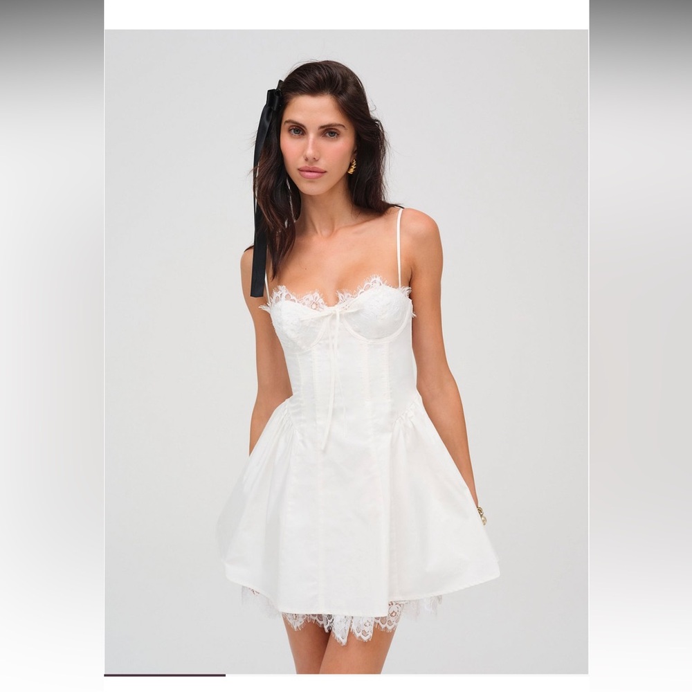 For Love And Lemons White Lace Chemise